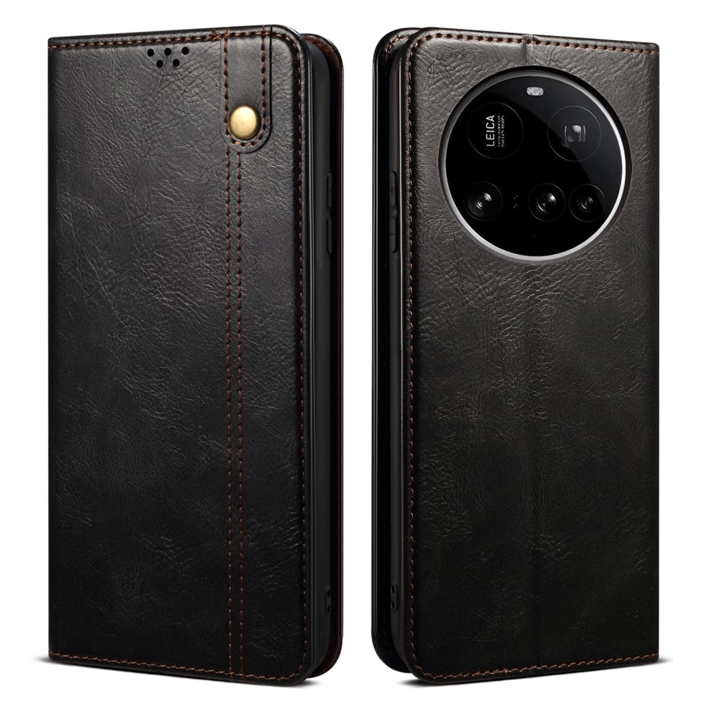 Waxy knížkové pouzdro na Xiaomi 15 Ultra - černé