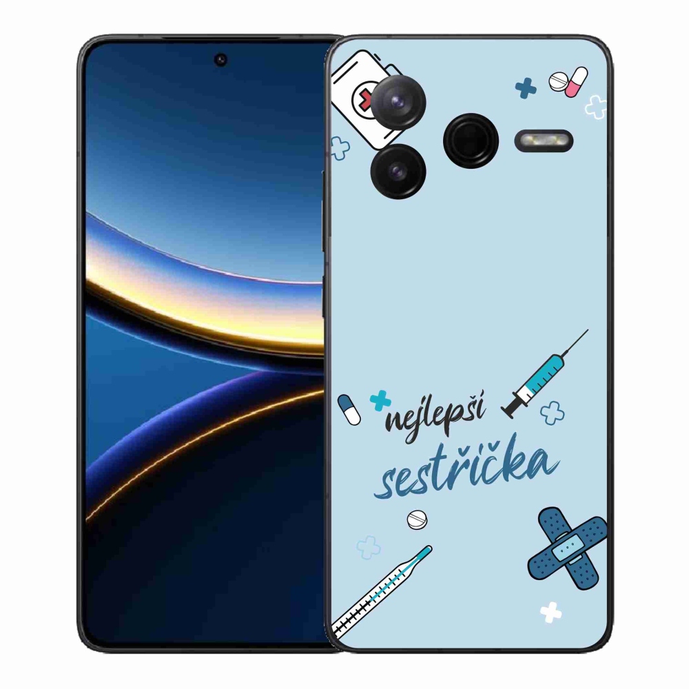 Gelový kryt mmCase na Xiaomi Poco F7 Pro - nejlepší sestřička modré pozadí