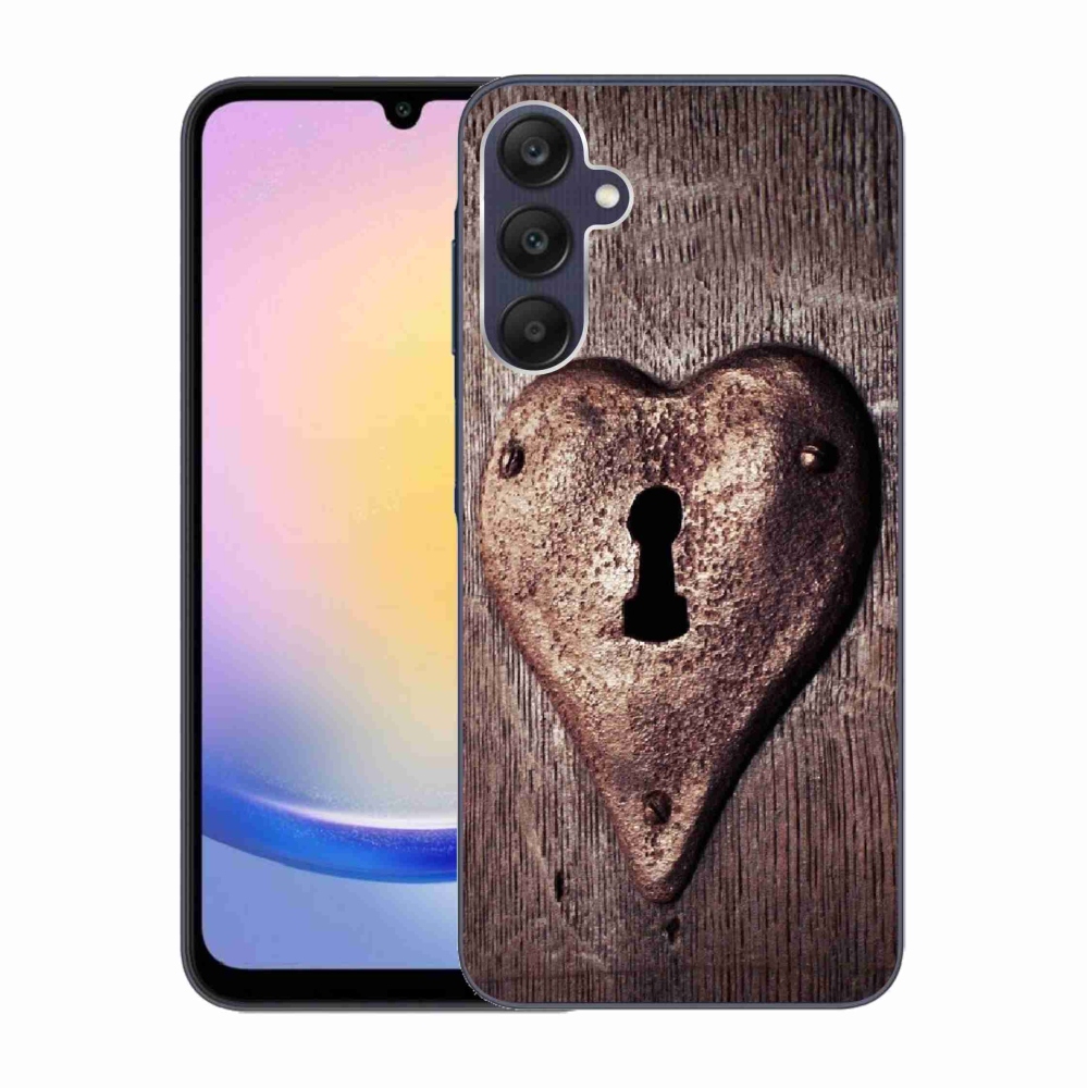 Gelový kryt mmCase na Samsung Galaxy A25 5G - zámek ve tvaru srdce