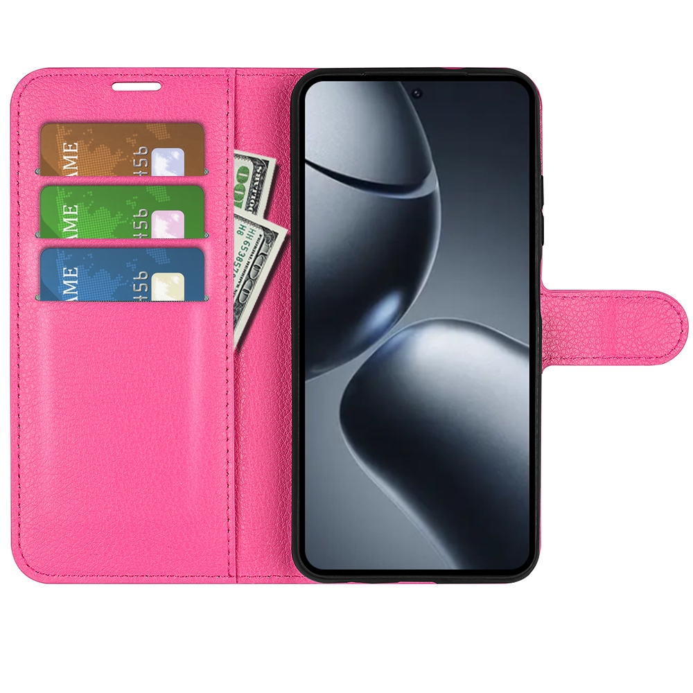 Litchi knížkové pouzdro na Xiaomi 15T - rose
