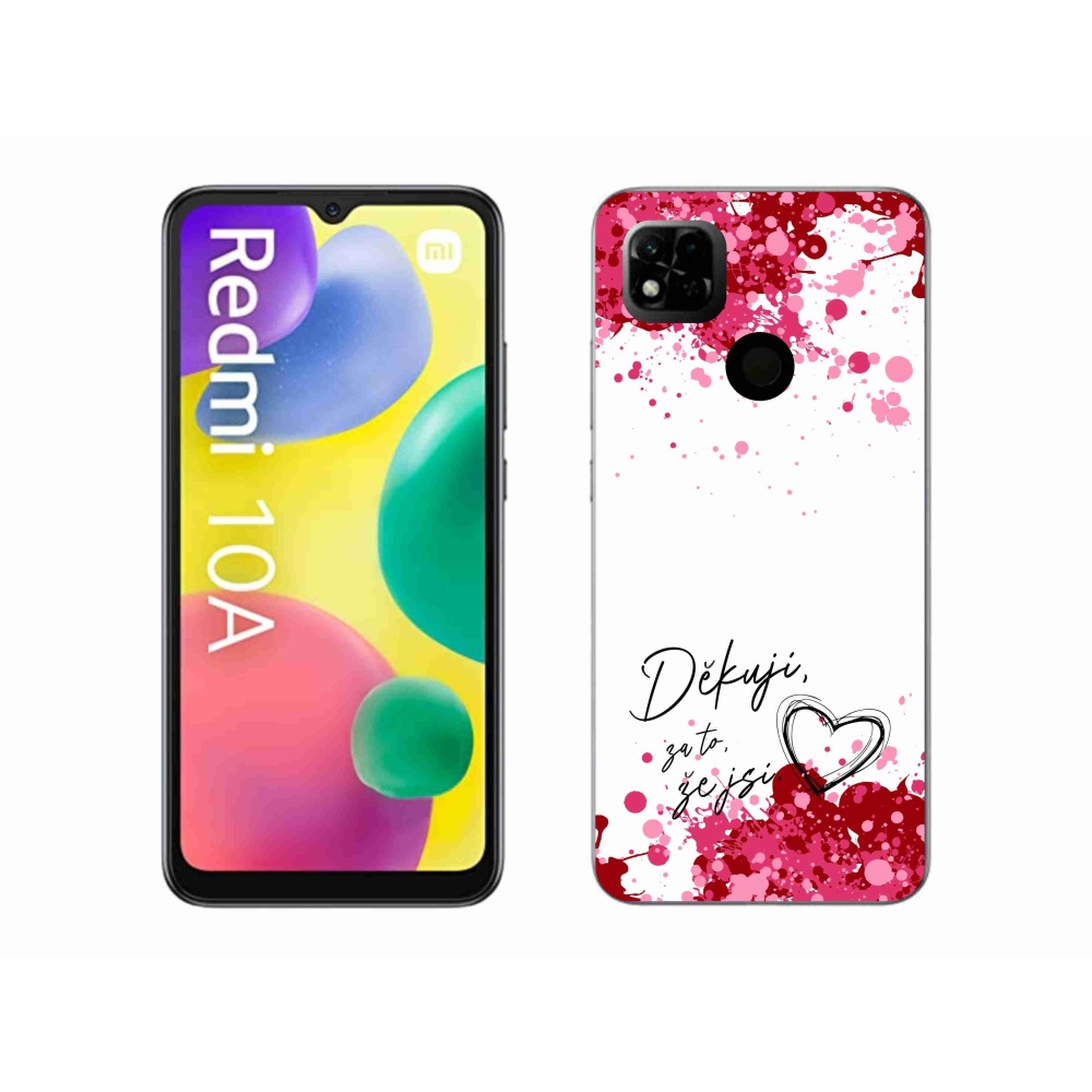 Gelový kryt mmCase na Xiaomi Redmi 10A - zamilovaný text 2 bílé pozadí
