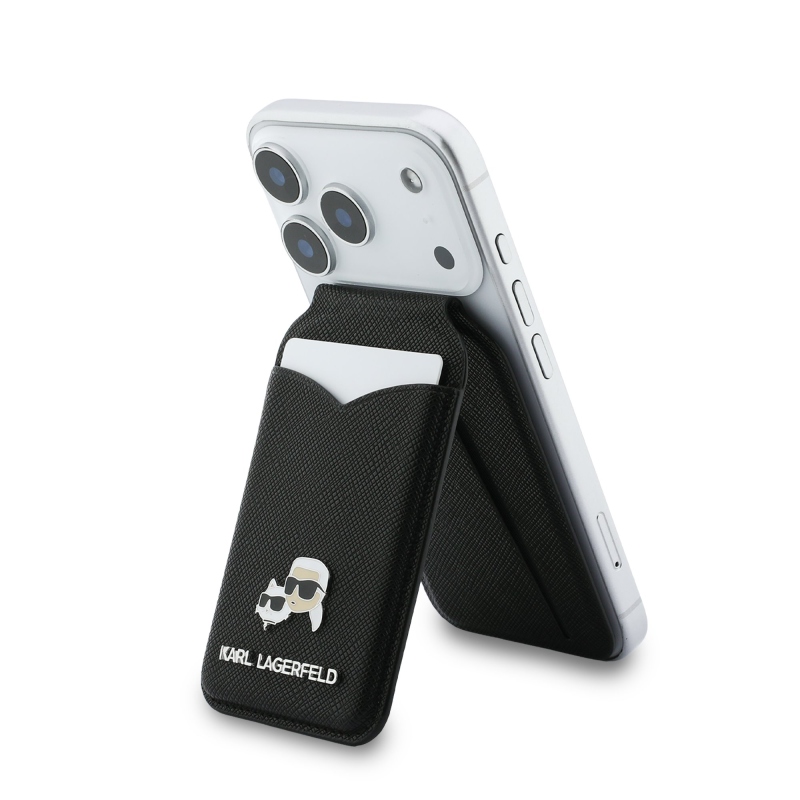 Karl Lagerfeld Mirror MagSafe Cardslot Peněženka se Stojanem Black