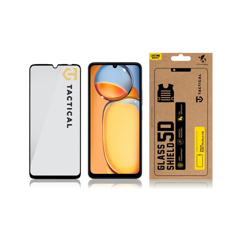 Tactical Glass Shield 5D sklo pro Xiaomi Redmi 13C 4G/5G/ Poco C65 Black