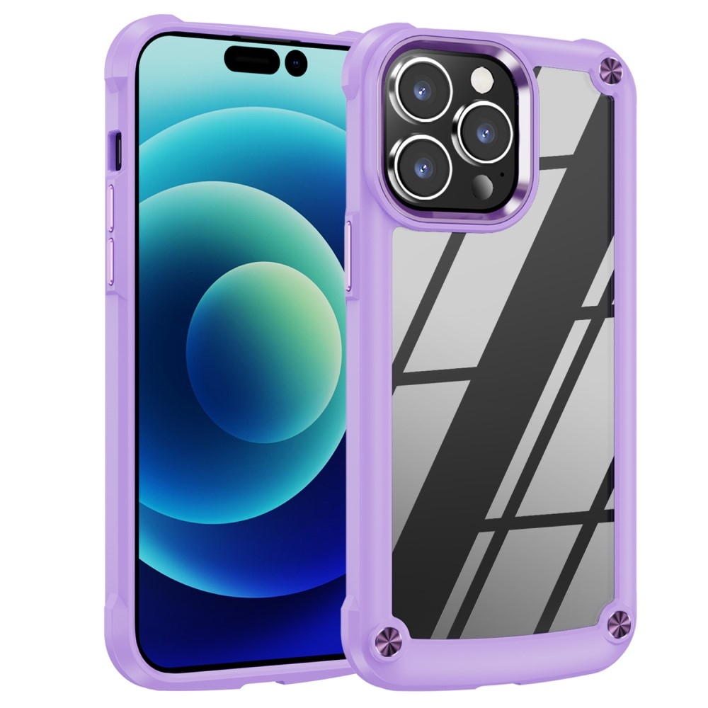 Gelový obal s pevnými zády na iPhone 15 Pro Max - fialový