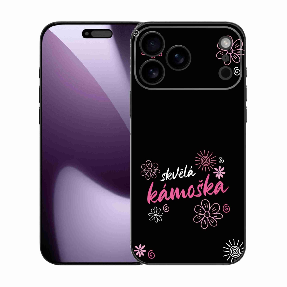 Gelový kryt mmCase na iPhone 17 Pro Max - skvělá kámoška černé pozadí