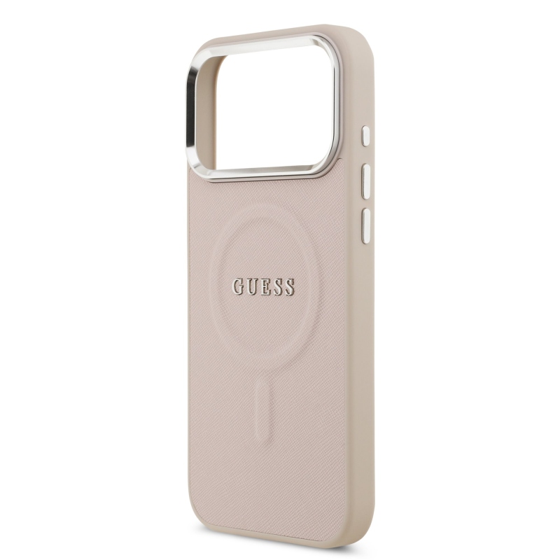 Guess PU Saffiano MagSafe Zadní Kryt pro iPhone 17 Pro Pink