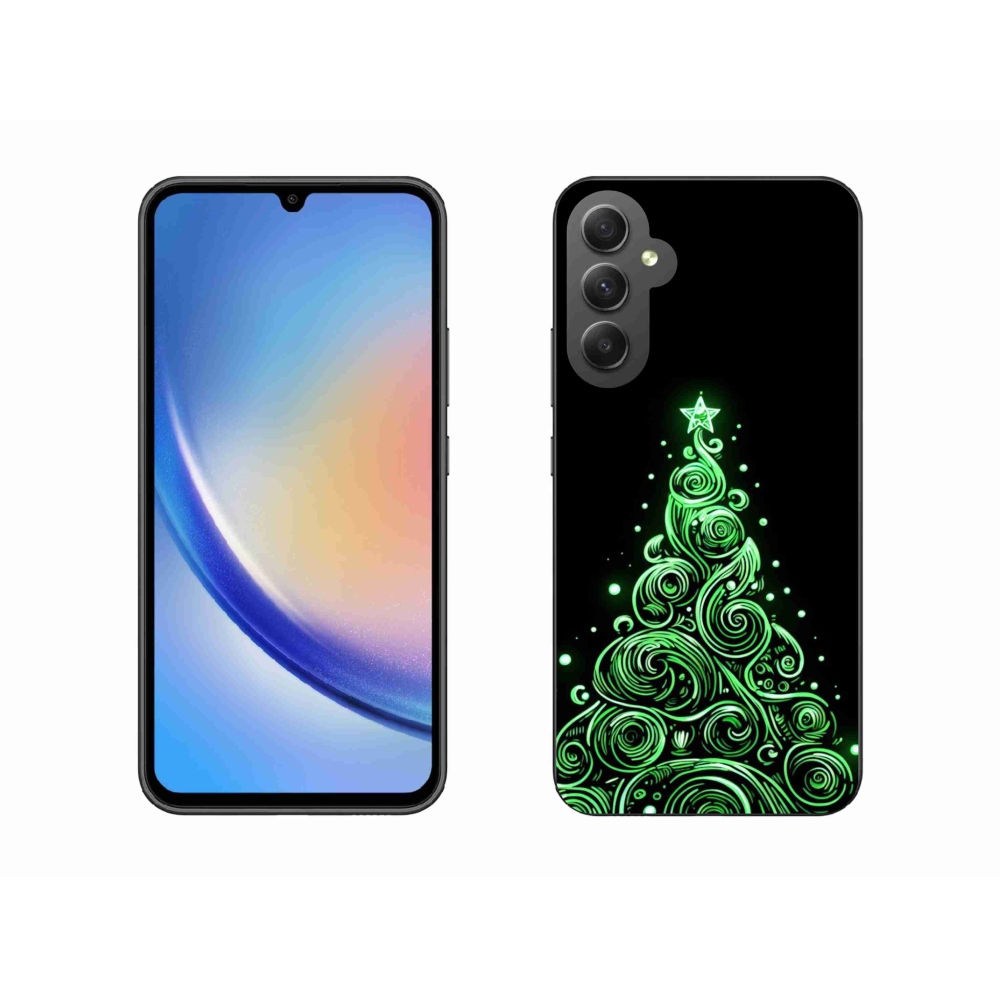 Gelový kryt mmCase na Samsung Galaxy A34 5G - neonový vánoční stromek 3