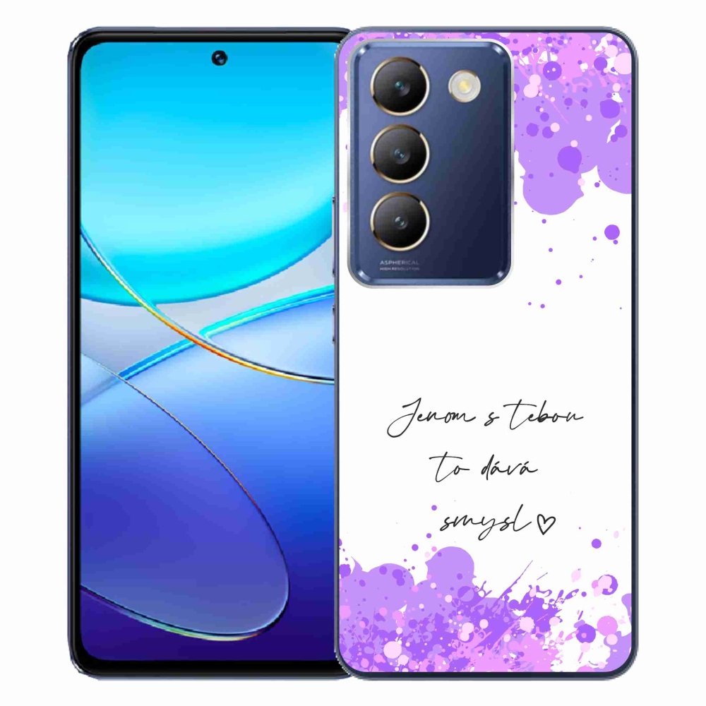 Gelový kryt mmCase na Vivo V40 SE 4G/5G - zamilovaný text bílé pozadí