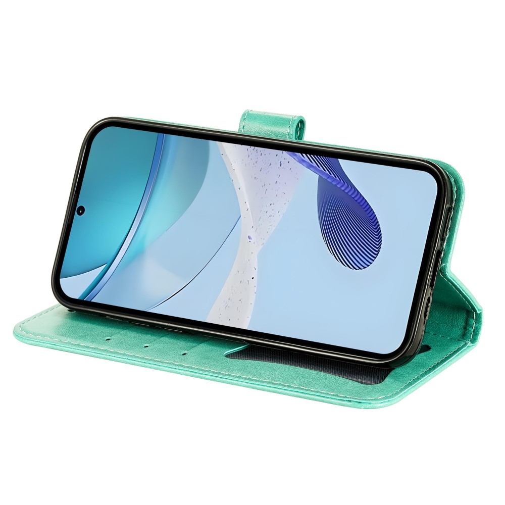 Mandala knížkové pouzdro na Realme C75 - modrozelené