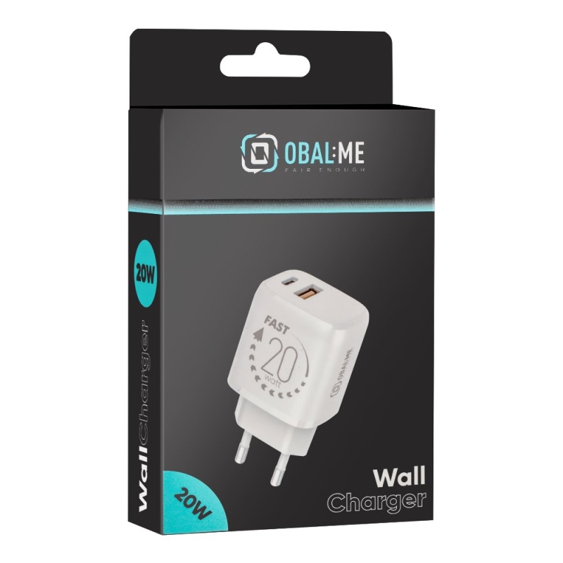 OBAL:ME Cestovní Nabíječka USB-A + USB-C 20W White