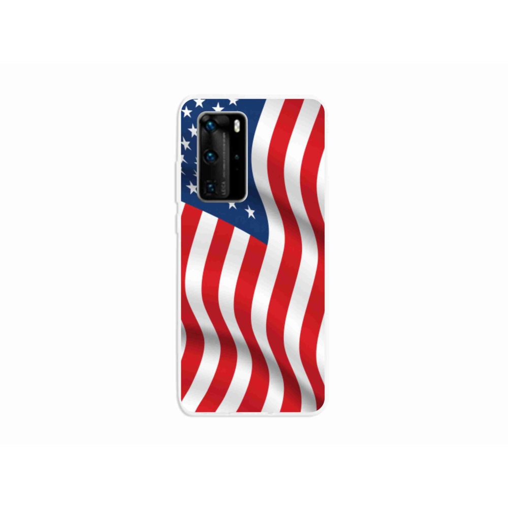 Gelový kryt mmCase na mobil Huawei P40 Pro - USA vlajka