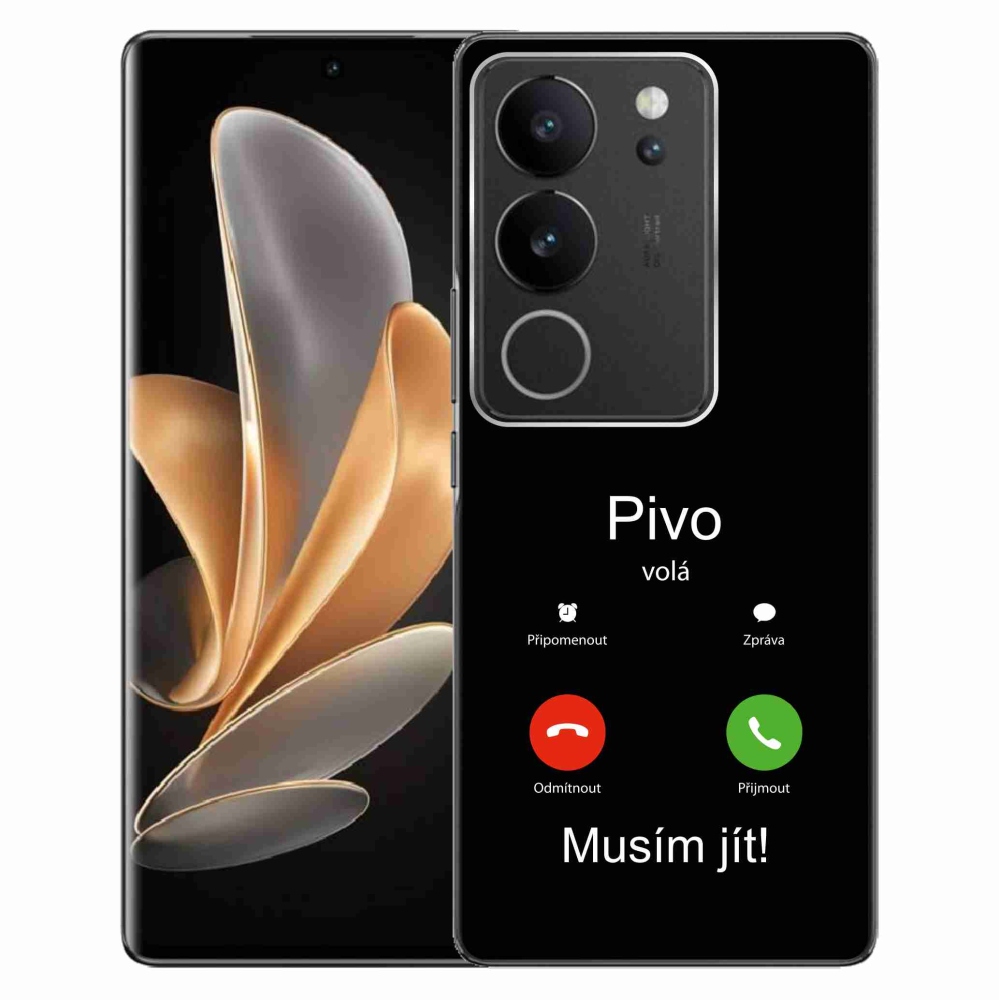 Gelový kryt mmCase na Vivo V29 5G - pivo volá černé pozadí