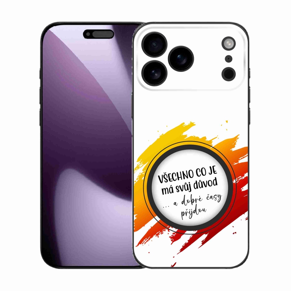 Gelový kryt mmCase na iPhone 17 Pro Max - citát 3 bílé pozadí