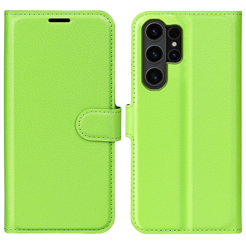 Litchi knížkové pouzdro na Samsung Galaxy S24 Ultra - zelené