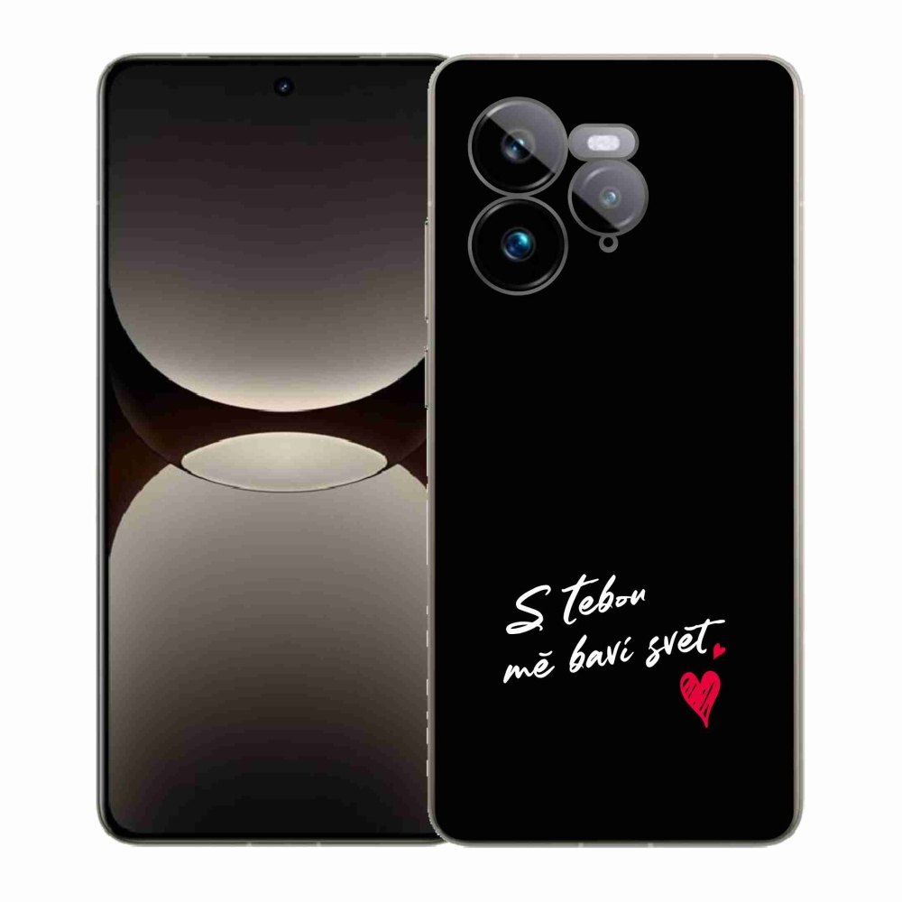 Gelový kryt mmCase na Realme GT 7 Pro 5G - zamilovaný text 1 černé pozadí