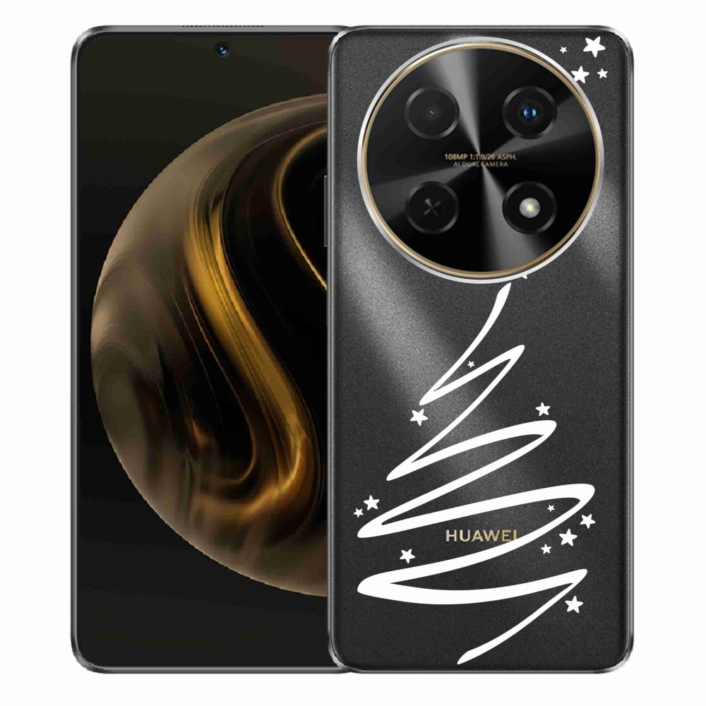 Gelový kryt mmCase na Huawei Nova 12i - bílý stromeček na průhledném pozadí