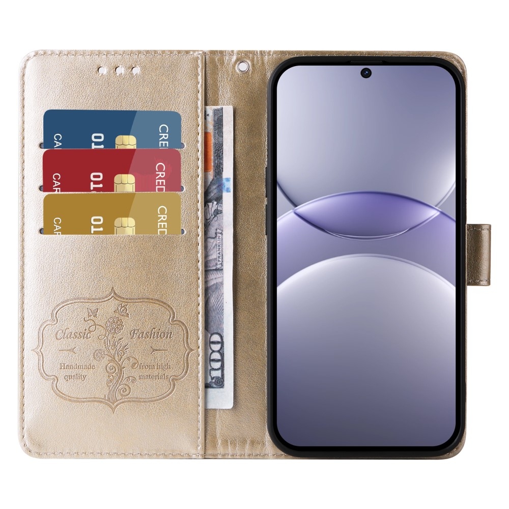 Flowery knížkové pouzdro na Huawei Nova 13 5G - zlaté