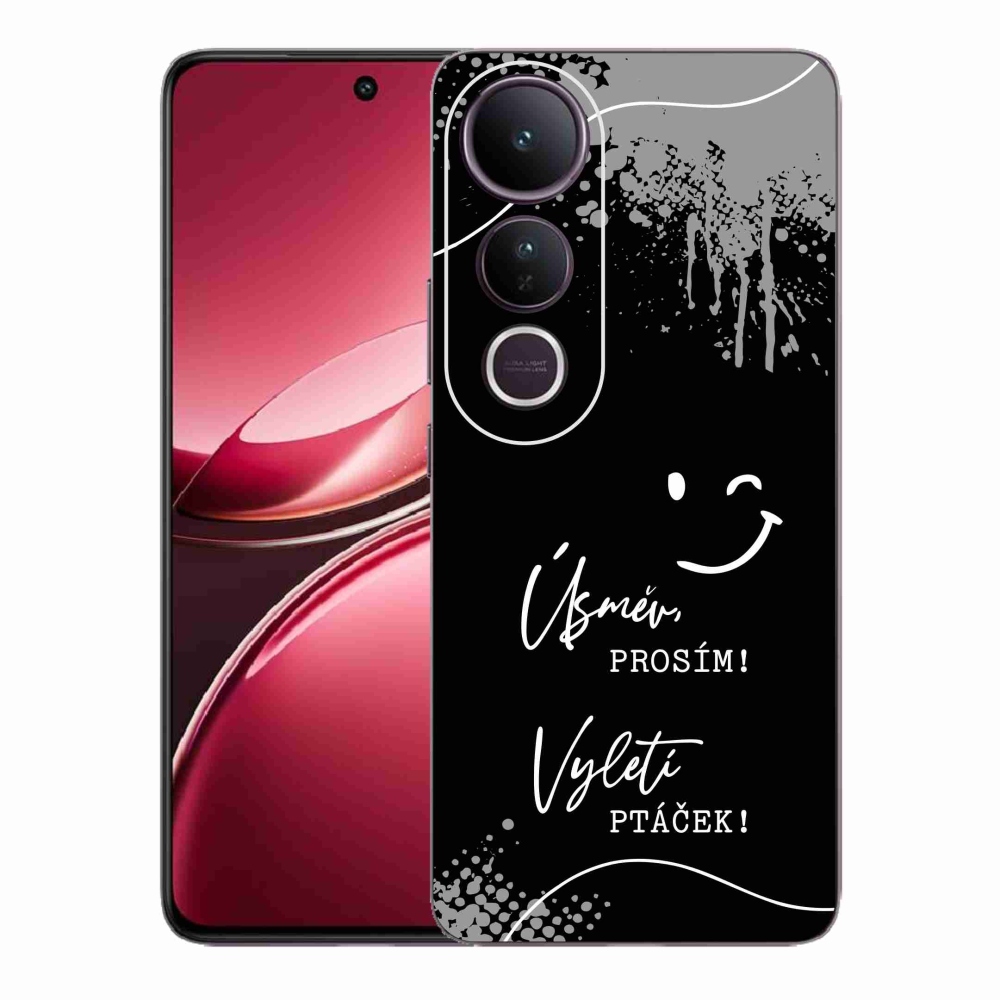 Gelový kryt mmCase na Vivo V50 Lite 4G/5G - vtipný text 4 černé pozadí