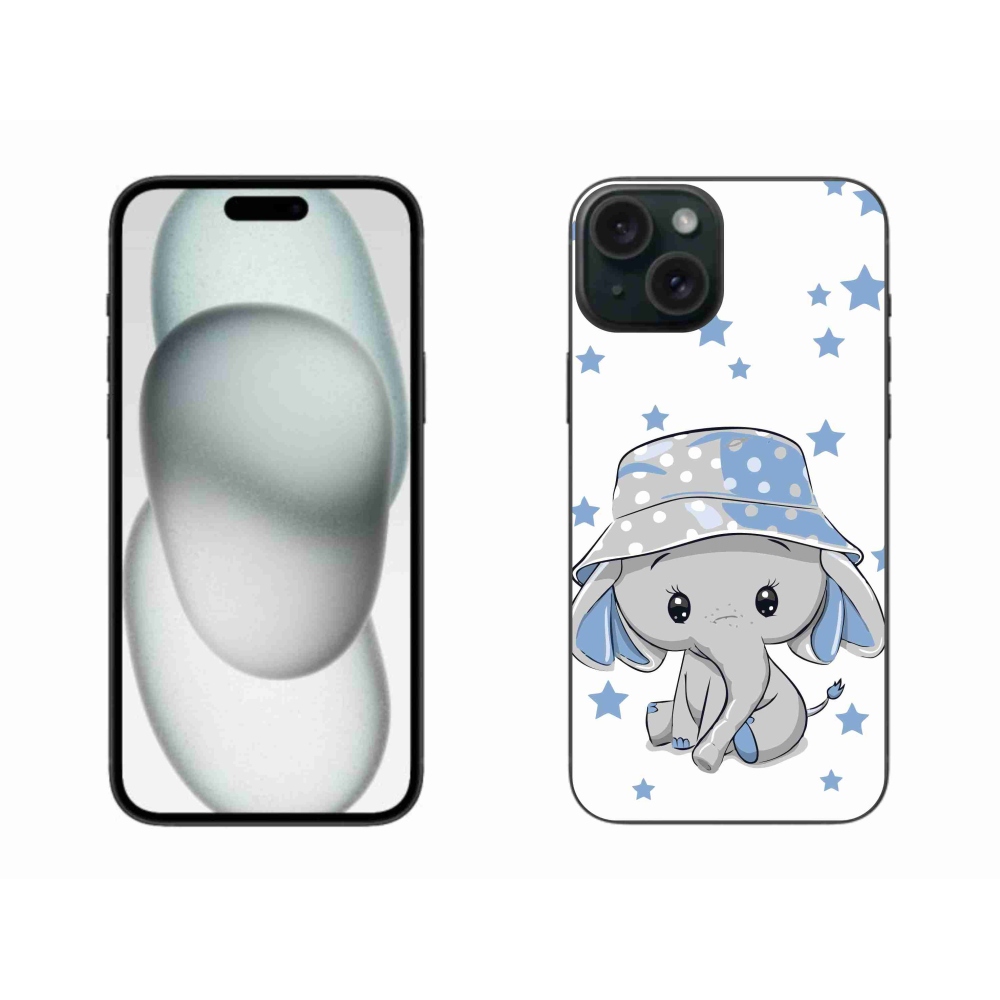 Gelový kryt mmCase na iPhone 15 Plus - modrý slon