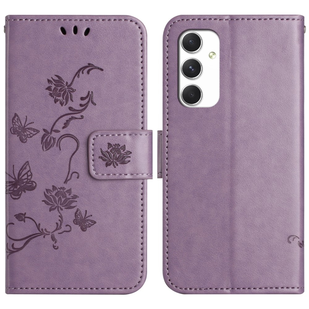 Flower knížkové pouzdro na Samsung Galaxy A16 4G/5G - světlefialové
