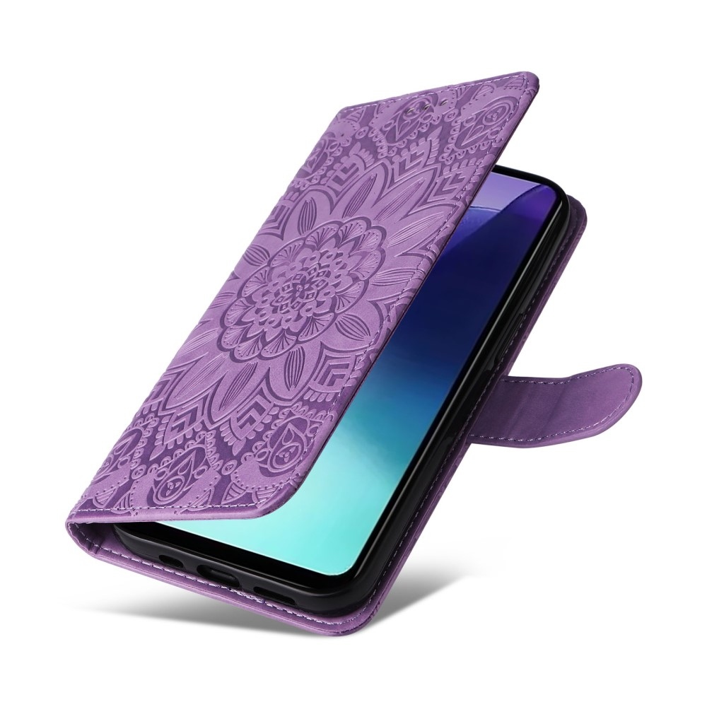 Sunflower knížkové pouzdro na Xiaomi Redmi 14C/Poco C75 - fialové