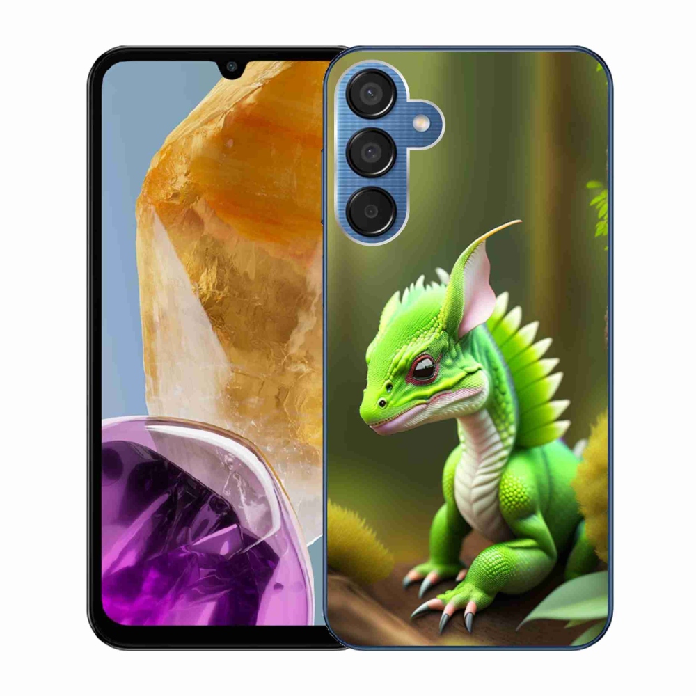 Gelový kryt mmCase na Samsung Galaxy M15 5G - zelený dráček