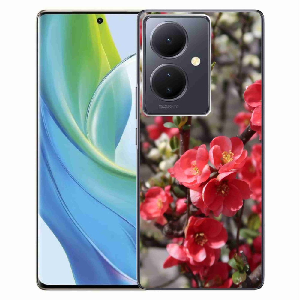 Gelový kryt mmCase na Vivo V29 Lite 5G - červené květy