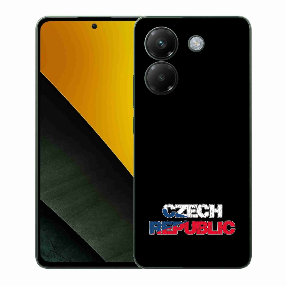Gelový kryt mmCase na Xiaomi Poco M7 Pro 5G - Czech Republic černé pozadí