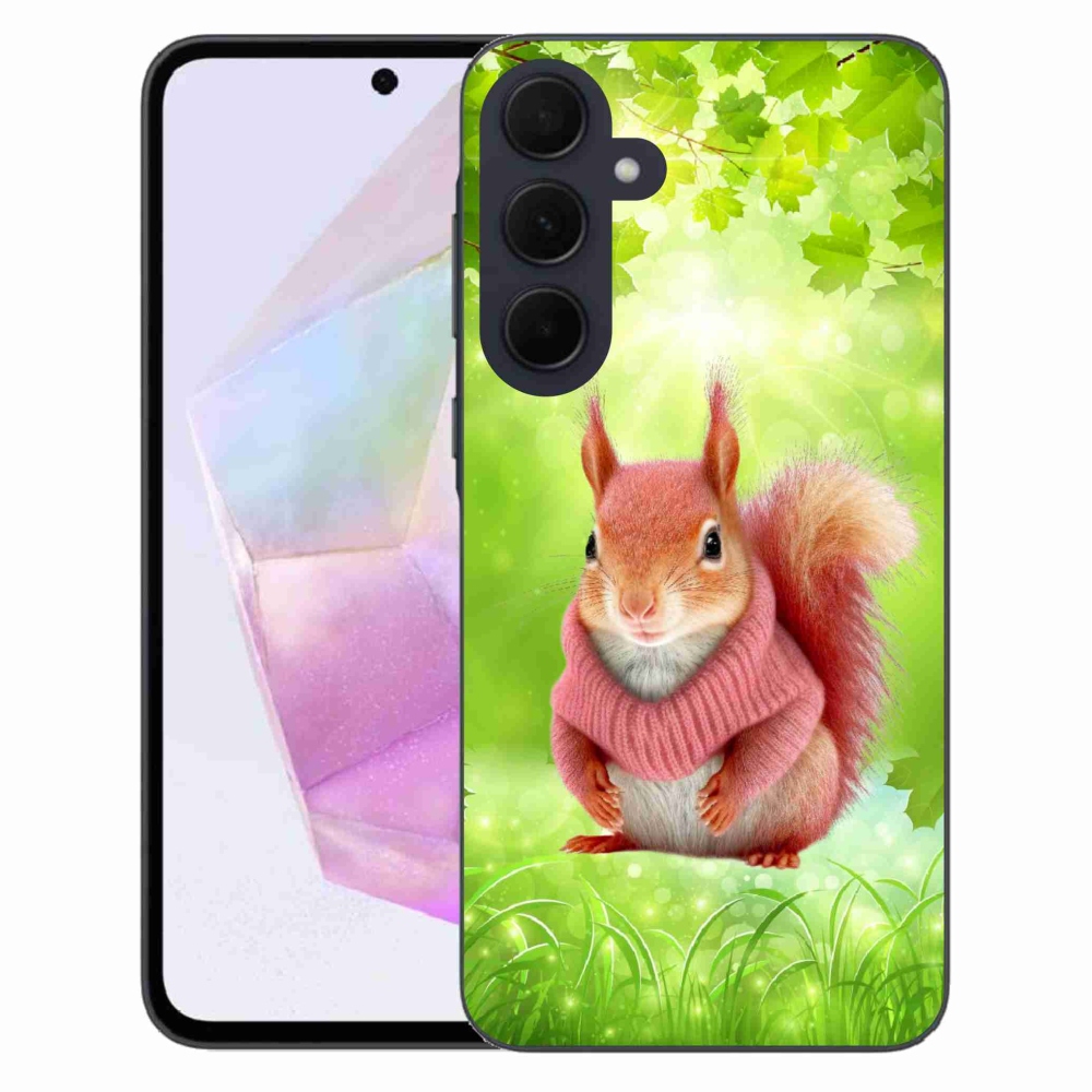 Gelový kryt mmCase na Samsung Galaxy A35 5G - veverka ve svetru
