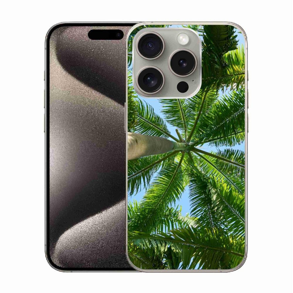 Gelový kryt mmCase na iPhone 15 Pro - palmy