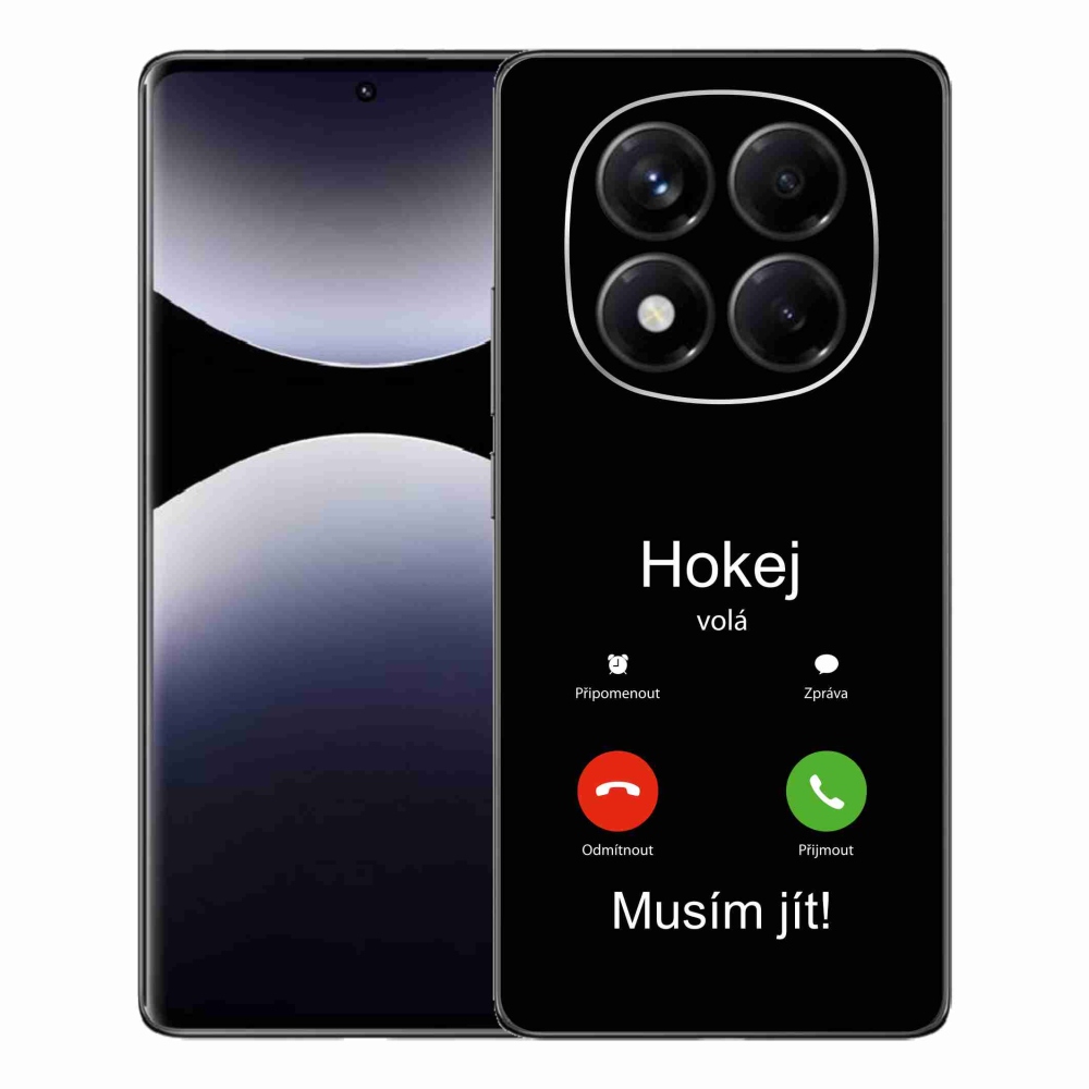 Gelový kryt mmCase na Xiaomi Redmi Note 14 Pro - hokej volá černé pozadí