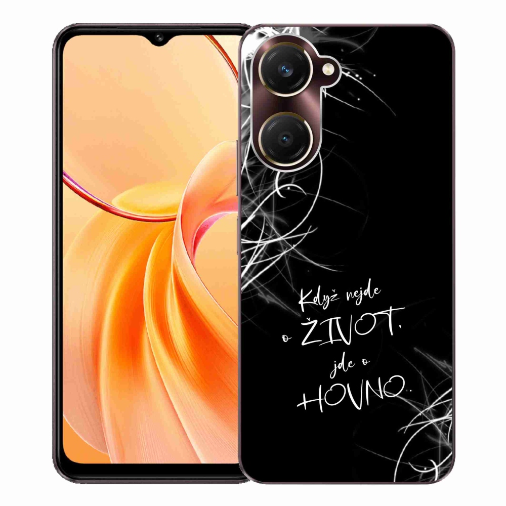 Gelový kryt mmCase na Vivo Y28s 5G - vtipný text 16 černé pozadí