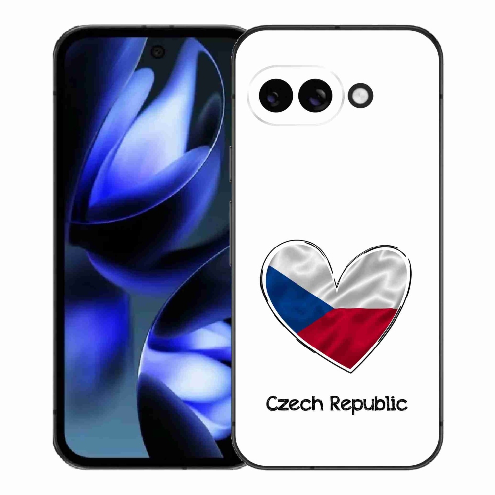 Gelový kryt mmCase na Google Pixel 9a - vlajka srdce bílé pozadí