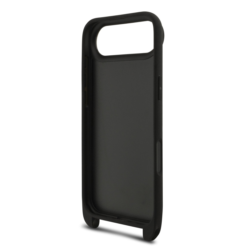 Karl Lagerfeld Saffiano Crossbody Popruh Metal Karl and Choupette Zadní Kryt pro iPhone Air Black