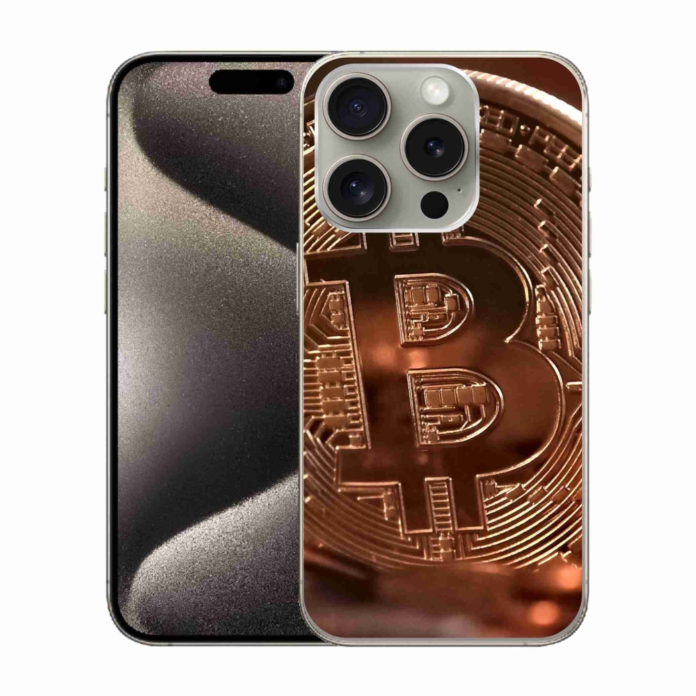 Gelový kryt mmCase na iPhone 15 Pro - bitcoin
