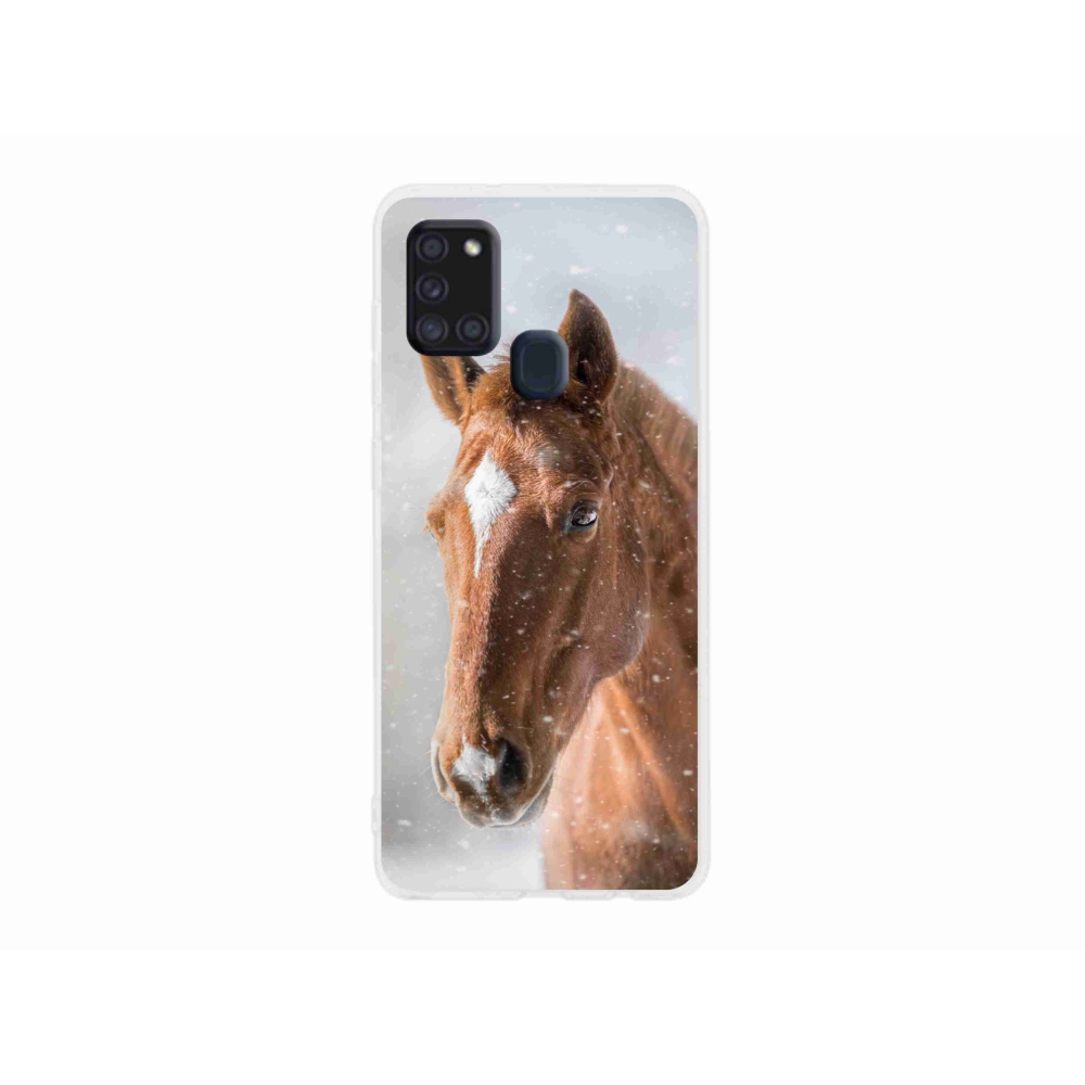 Gelový kryt mmCase na Samsung Galaxy A21s - hnědý kůň 2