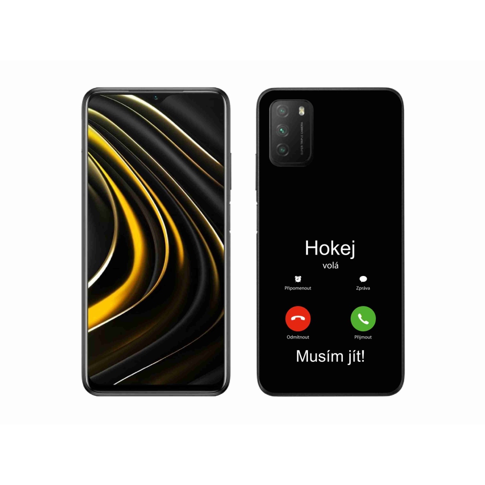Gelový kryt mmCase na Xiaomi Poco M3 - hokej volá černé pozadí