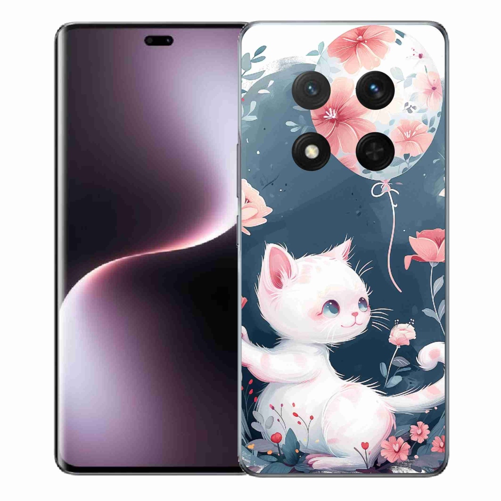 Gelový kryt mmCase na Honor Magic 7 Lite 5G - kotě s balónkem