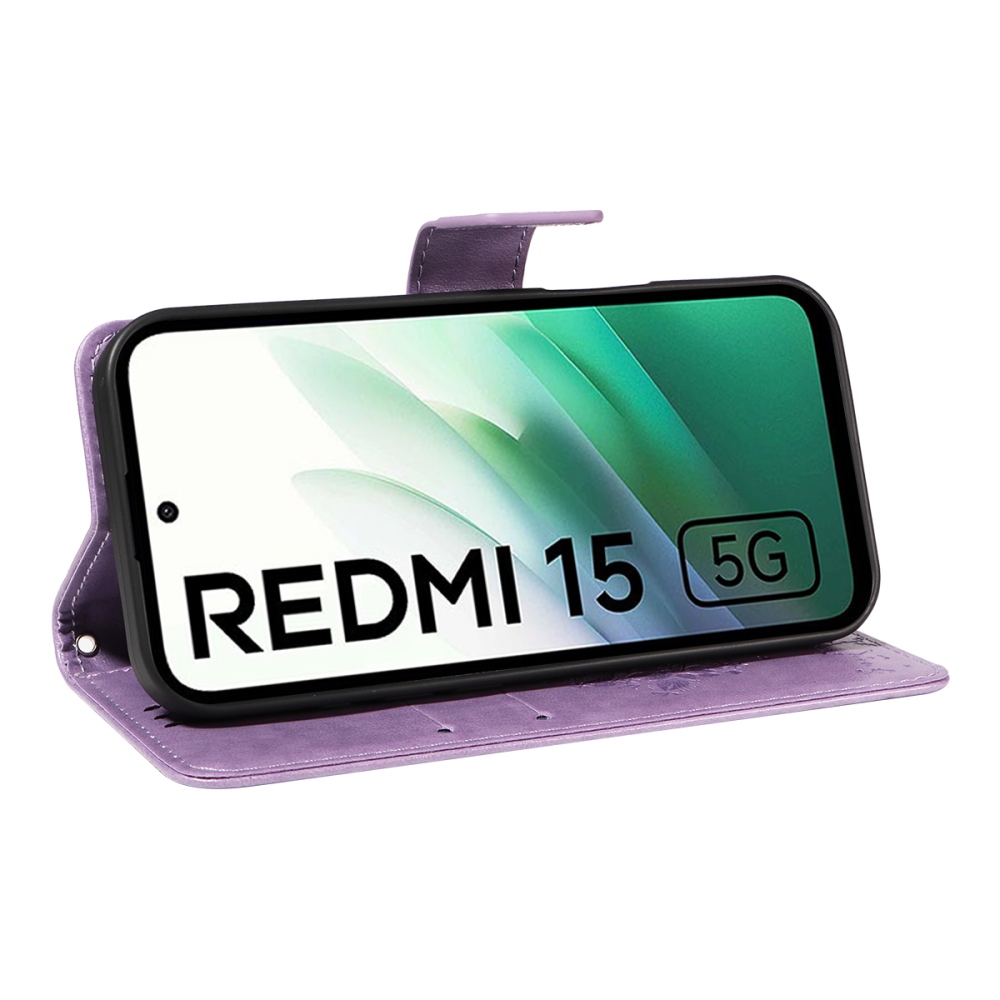 Trees knížkové pouzdro na Xiaomi Redmi 15 4G (171mm) - světlefialové