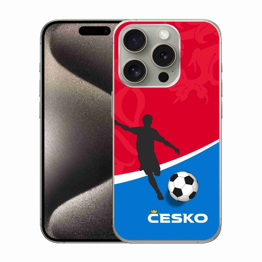 Gelový kryt mmCase na iPhone 15 Pro - fotbal Česko