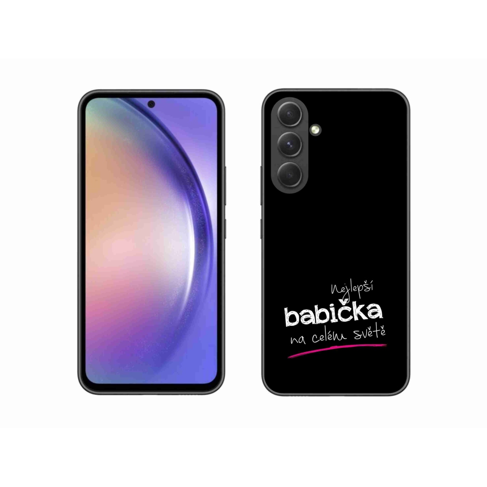 Gelový kryt mmCase na Samsung Galaxy A54 5G - nejlepší babička 4 černé pozadí