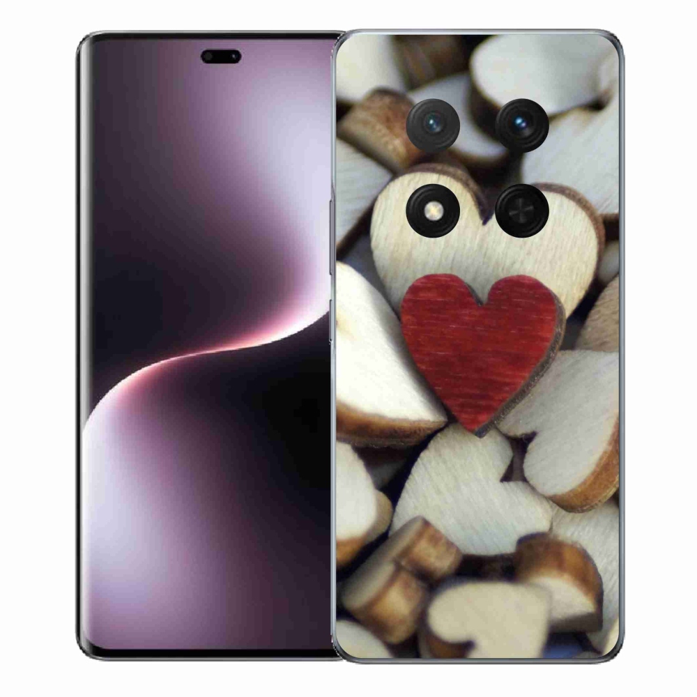 Gelový kryt mmCase na Honor Magic 7 Lite 5G - gravírované červené srdce 