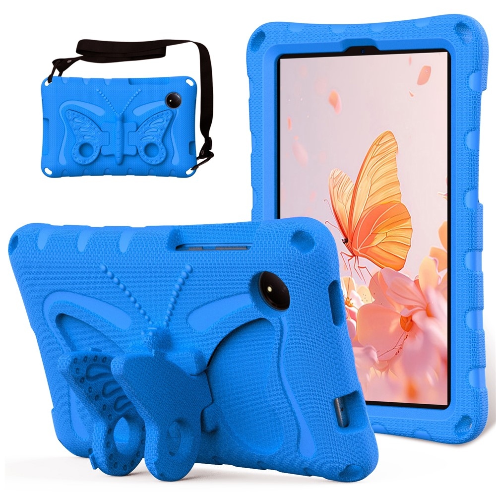 Kids Butterfly EVA odolné pouzdro s popruhem na tablet Xiaomi Redmi Pad SE 8.7 - tmavěmodré