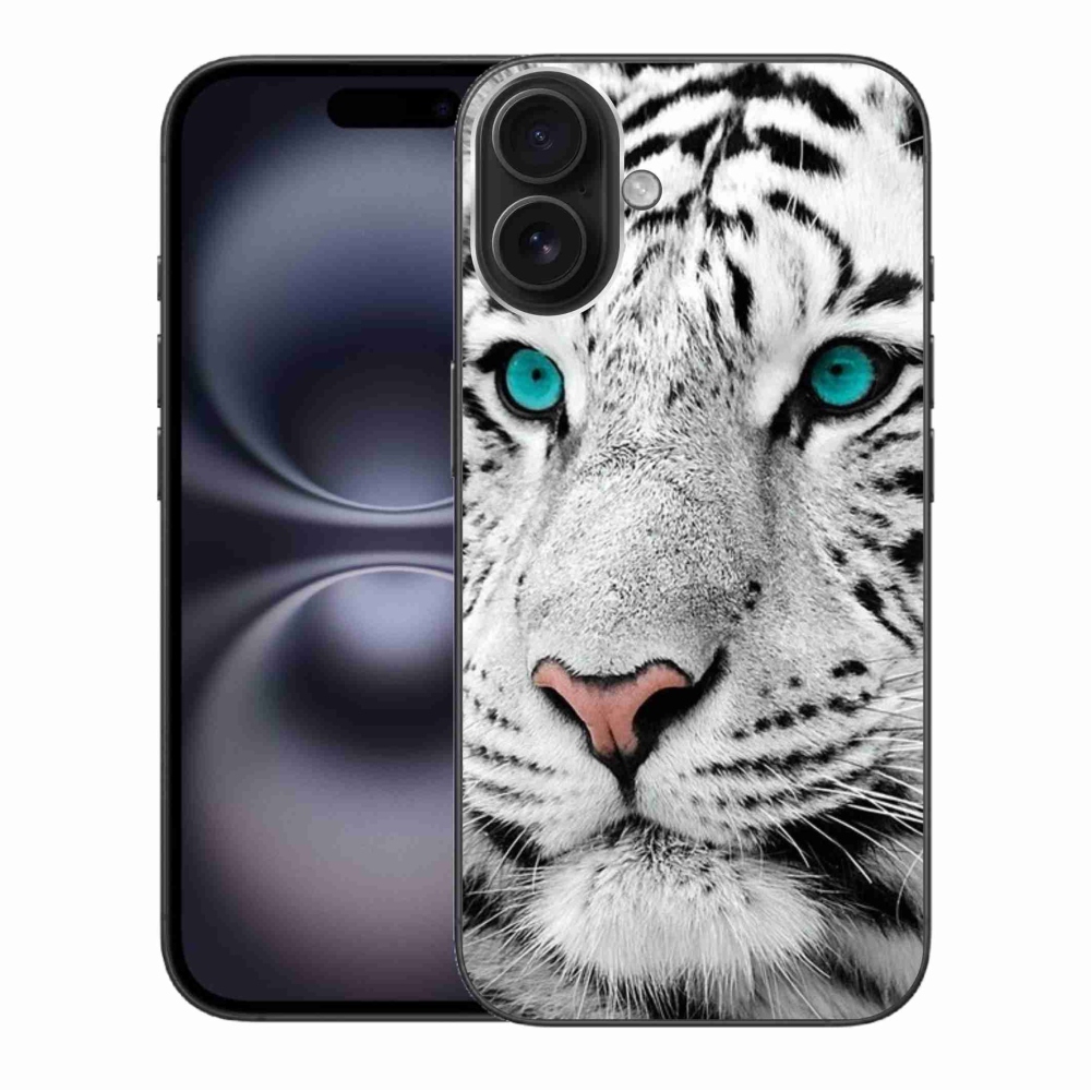 Gelový kryt mmCase na iPhone 16 Plus - bílý tygr
