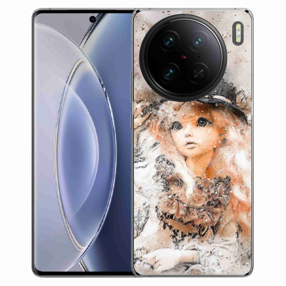 Gelový kryt mmCase na Vivo X90 Pro - holčička s kloboukem