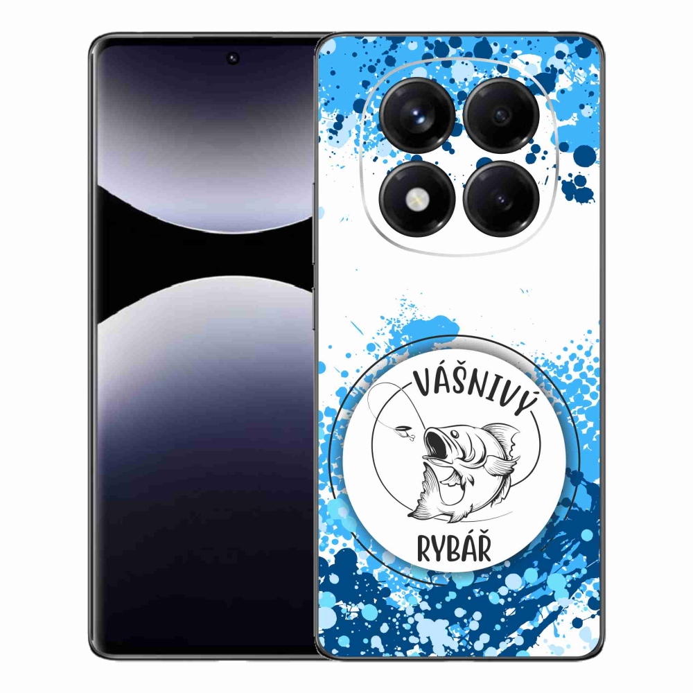 Gelový kryt mmCase na Xiaomi Redmi Note 14 Pro - vášnivý rybář bílé pozadí