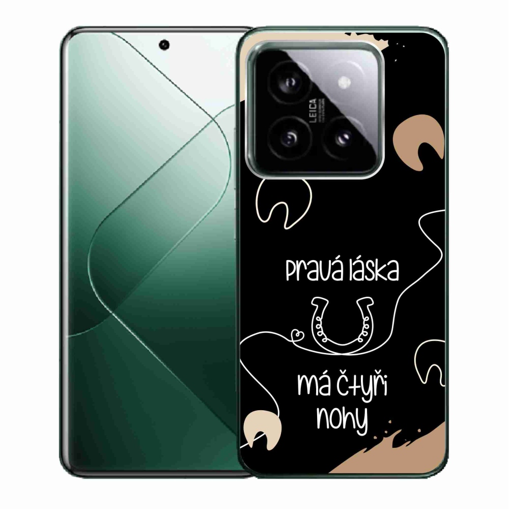 Gelový kryt mmCase na Xiaomi 14 - koňský motiv černé pozadí