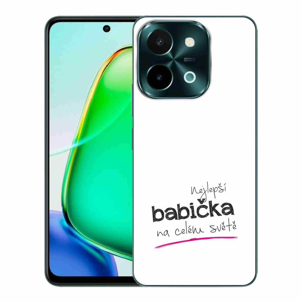 Gelový kryt mmCase na Vivo Y28 - nejlepší babička 4 bílé pozadí