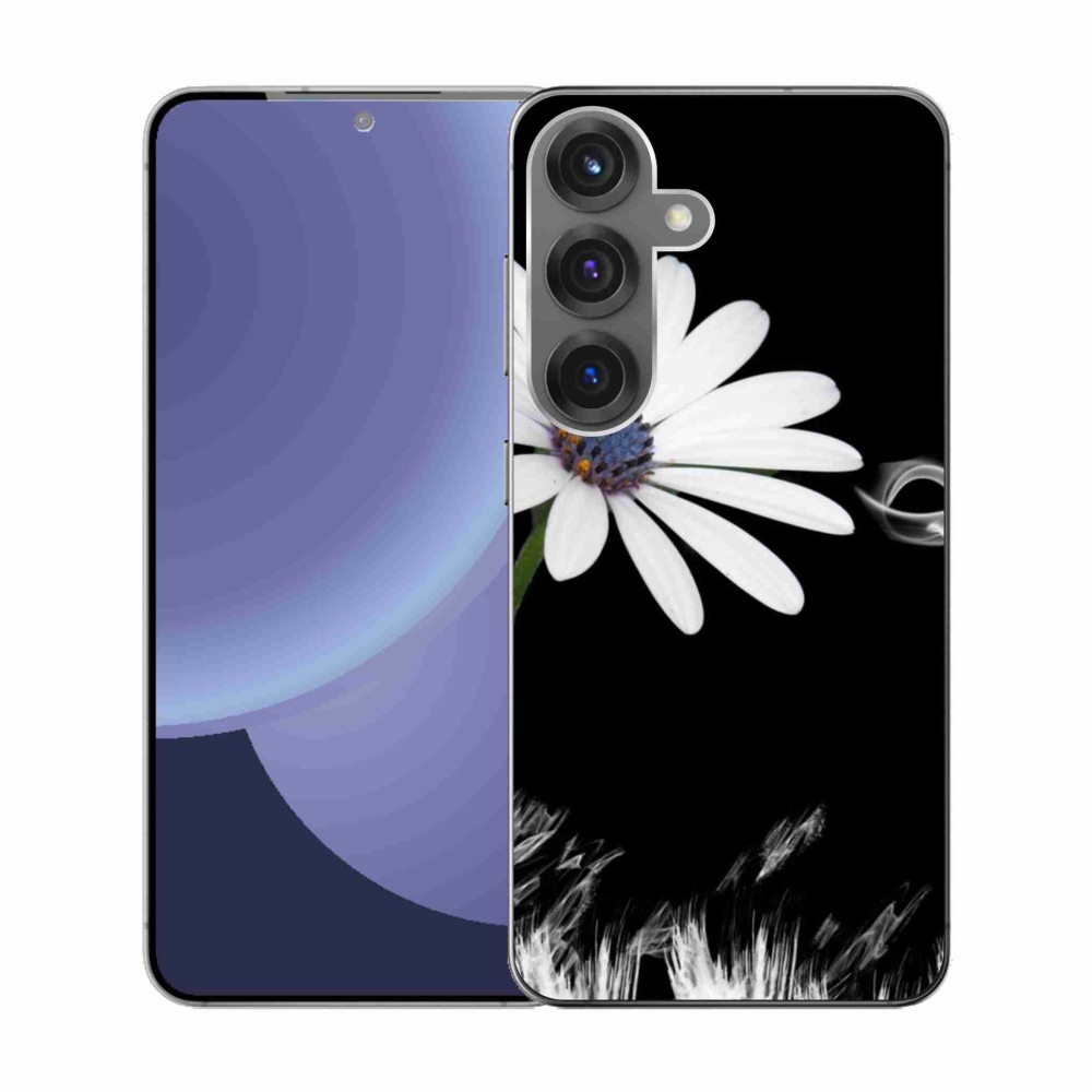 Gelový kryt mmCase na Samsung Galaxy S25 - bílá květina