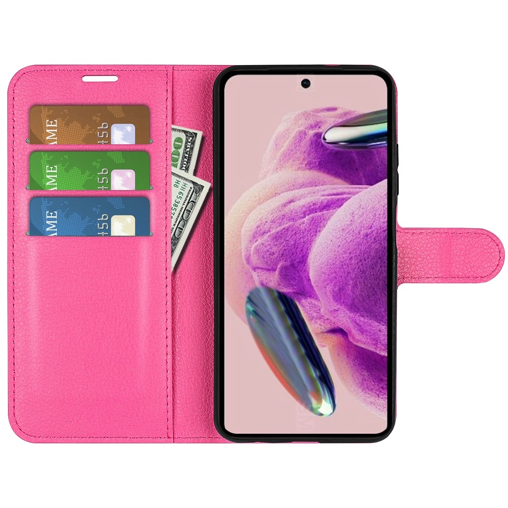 Litchi knížkové pouzdro na Xiaomi Redmi Note 12S - rose